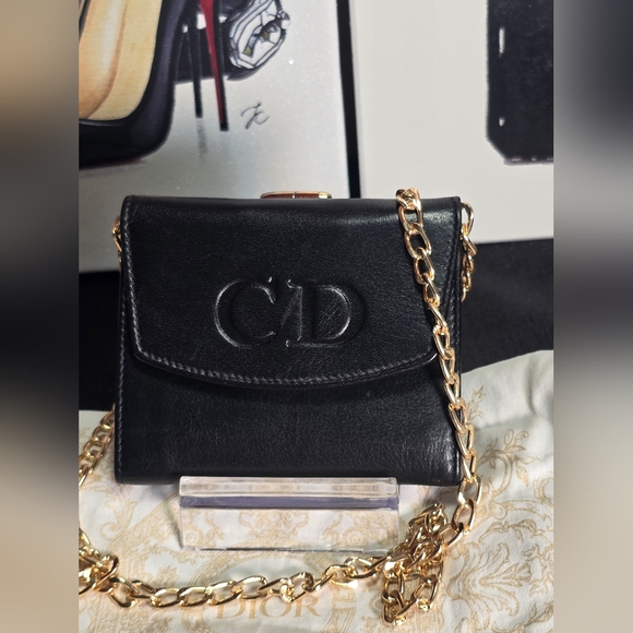 🔥💯AUTH VINTAGE CHRISTIAN DIOR DIOR CLASP COMPACT GAMAGUCHI LEATHER WALLET - Picture 2 of 15